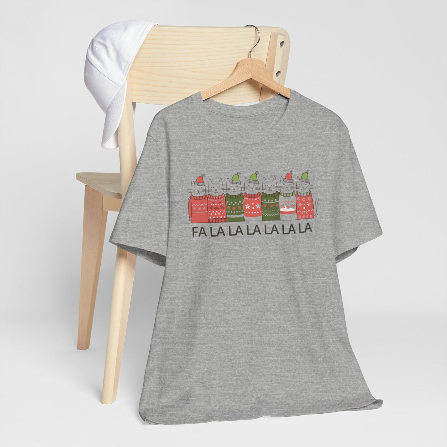 Fa la la la la Christmas cat tee