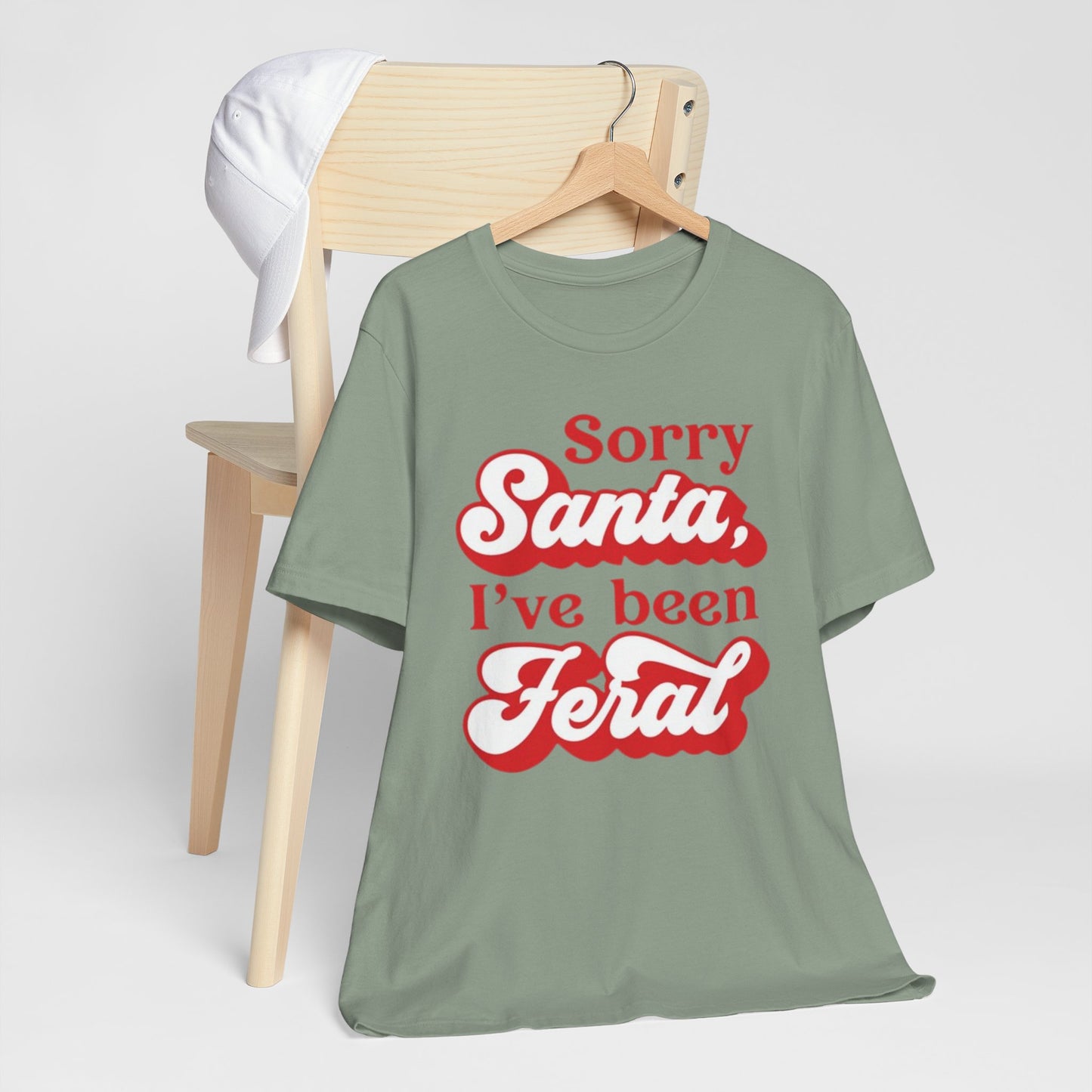 Sorry Santa I've Been Feral Christmas Cat Tee