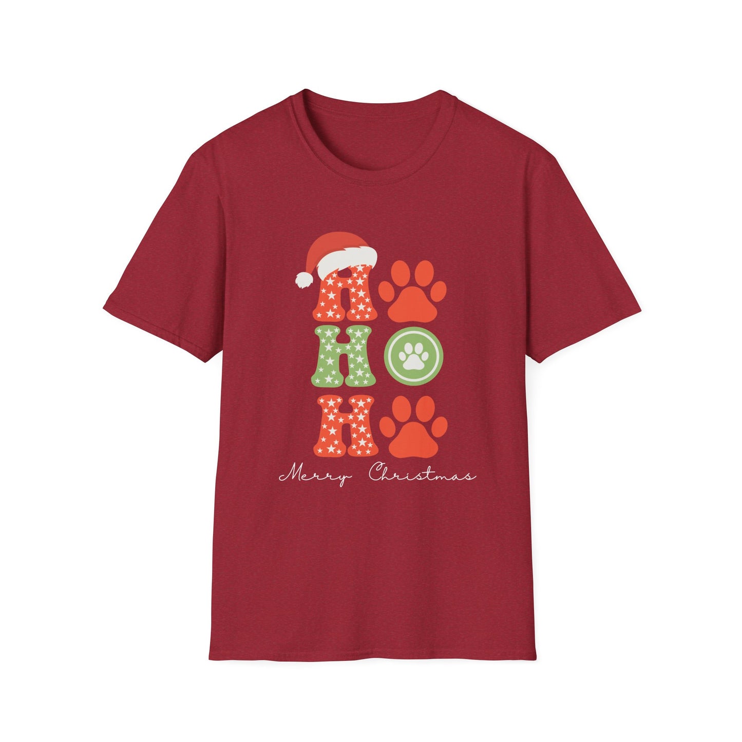 HO HO Paws Christmas T-Shirt | Retro Holiday Pet Lover Tee | Merry Christmas Shirt