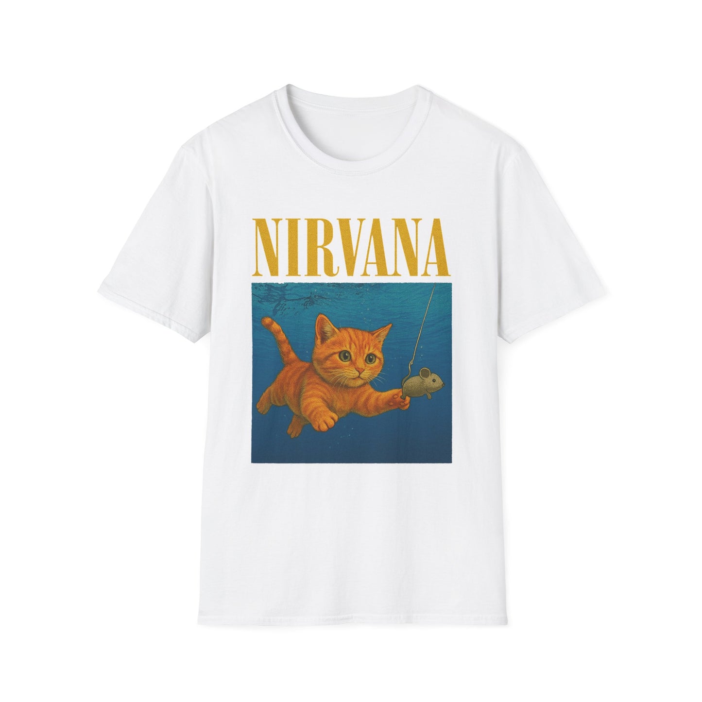 Nirvana Cat Parody T-Shirt – Funny Graphic Band Tee for Cat Lovers