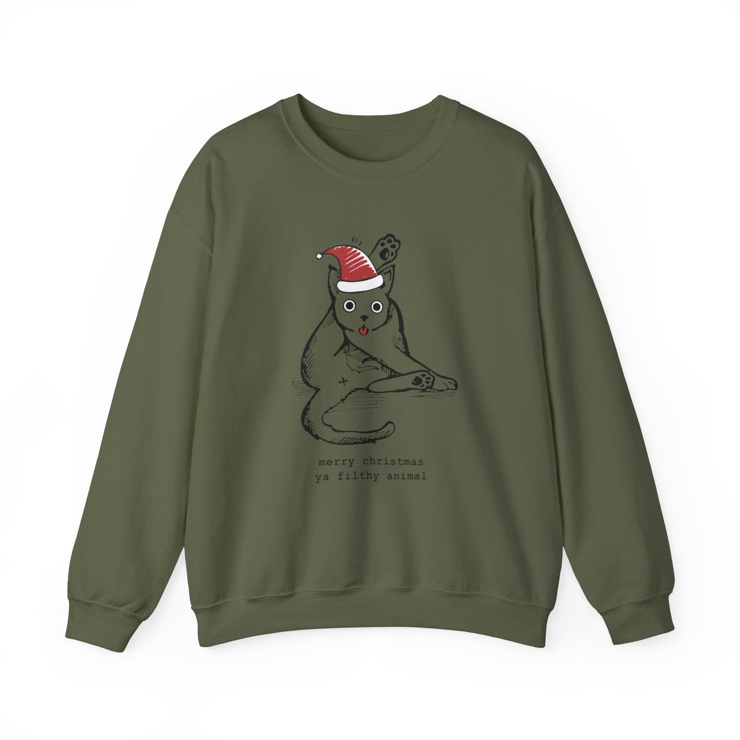 Merry Christmas Ya Filthy Animal Funny Crewneck Sweatshirt