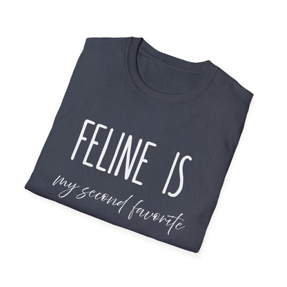 Feline Is My Second Favorite F-Word T-Shirt – Funny Cat Lover Graphic Tee, Sarcastic Cat Mom & Dad Gift
