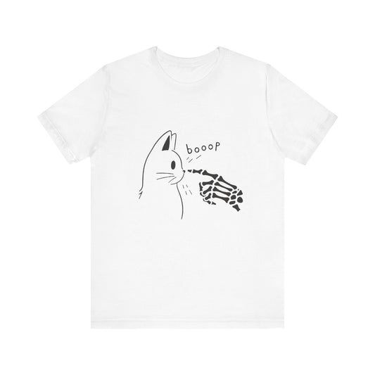 Booop Skeleton Cat Halloween Tee
