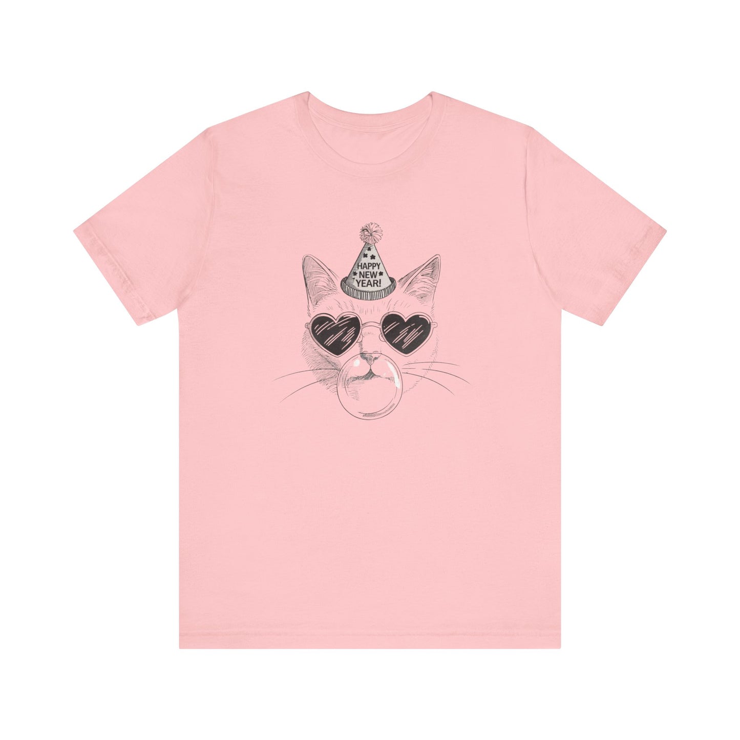 2025 HAPPY NEW YEAR CAT BUBBLEGUM TEE