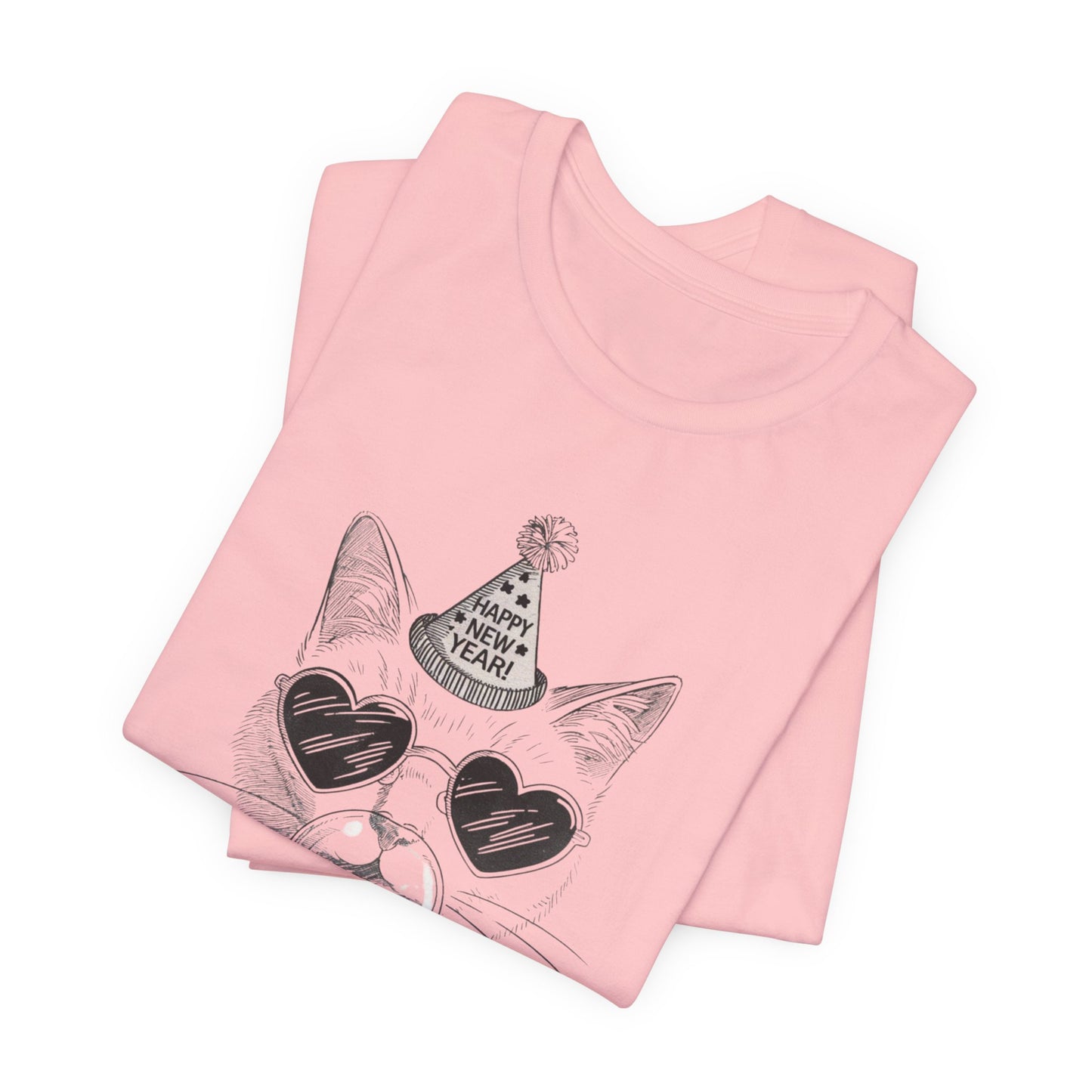 2025 HAPPY NEW YEAR CAT BUBBLEGUM TEE