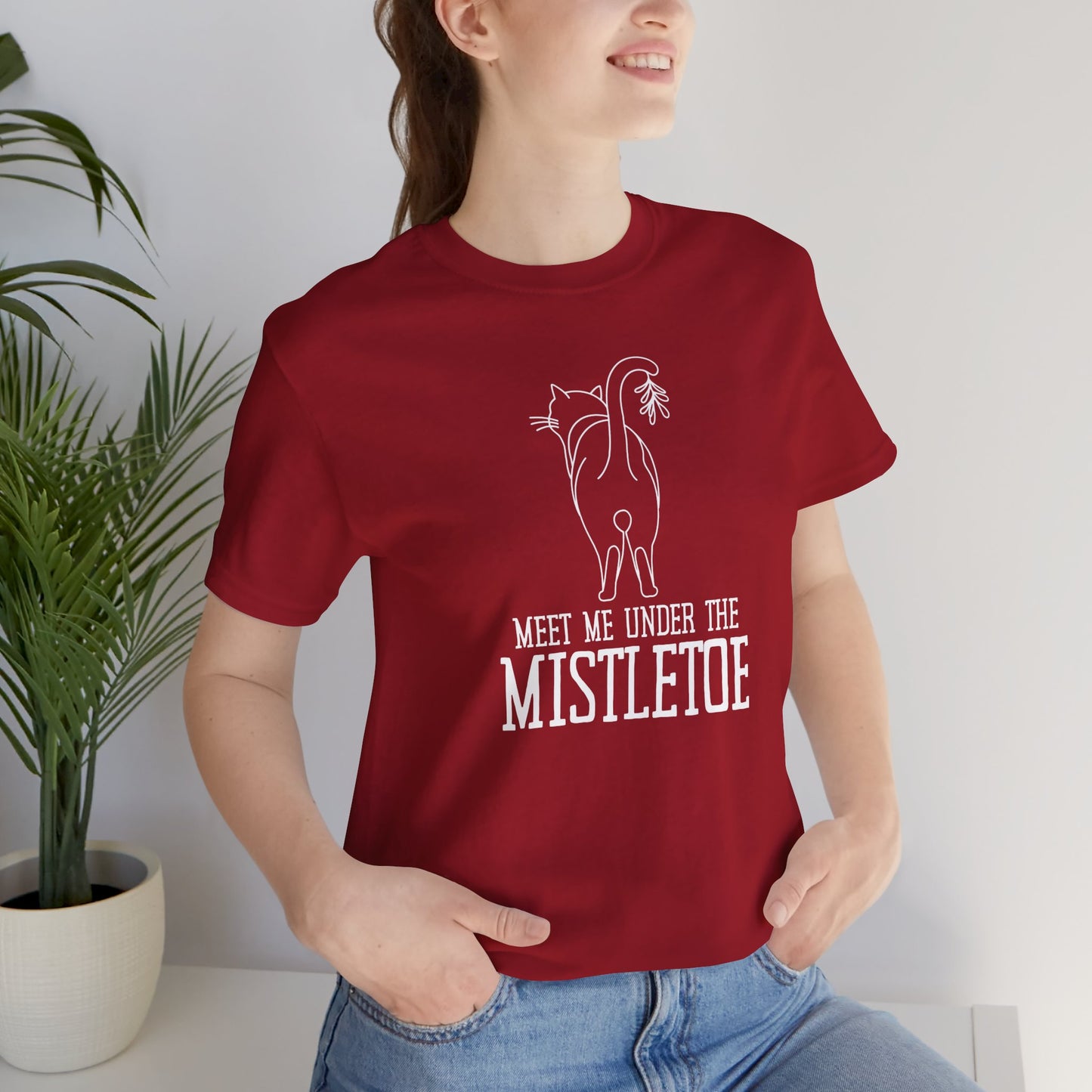 Under the Mistletoe Christmas Cat Tee