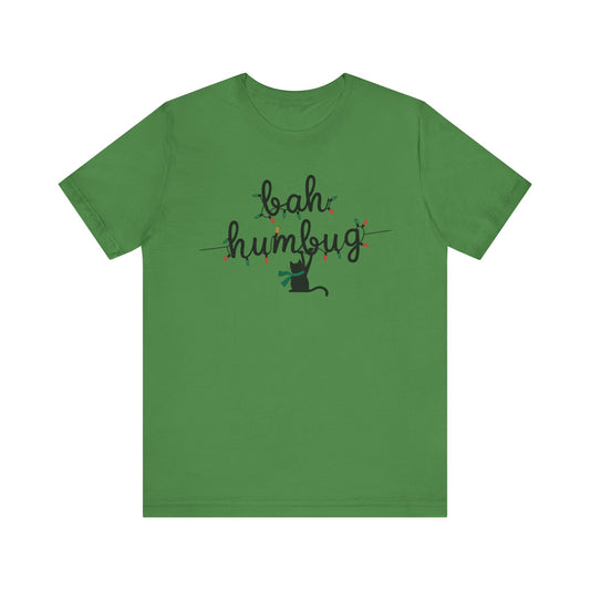 BAH HUMBUG LIGHTS CAT TSHIRT