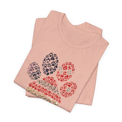 Patriotic Paw Print T-Shirt – American Flag Cat Dog Lover Shirt – 4th of July Pet Tee