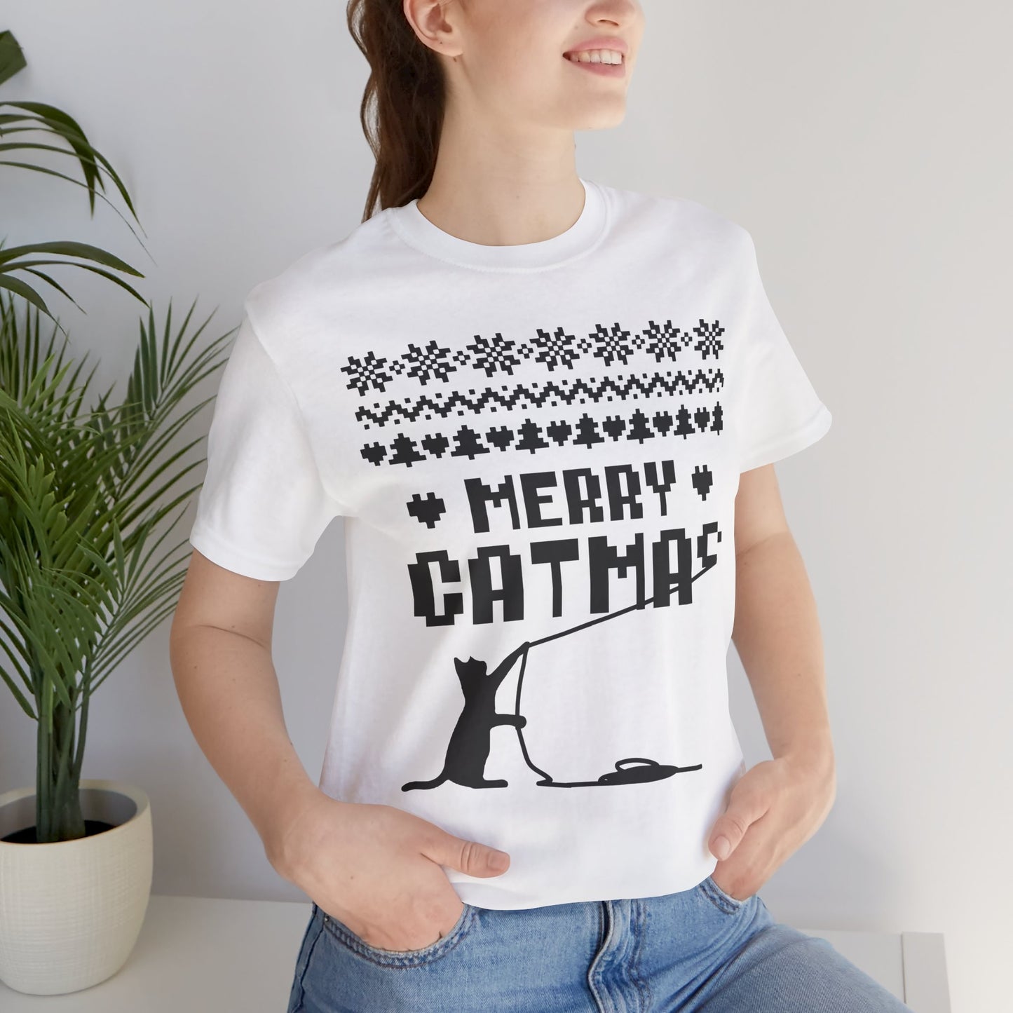 Merry Catmas Holiday Naughty Cat Tee