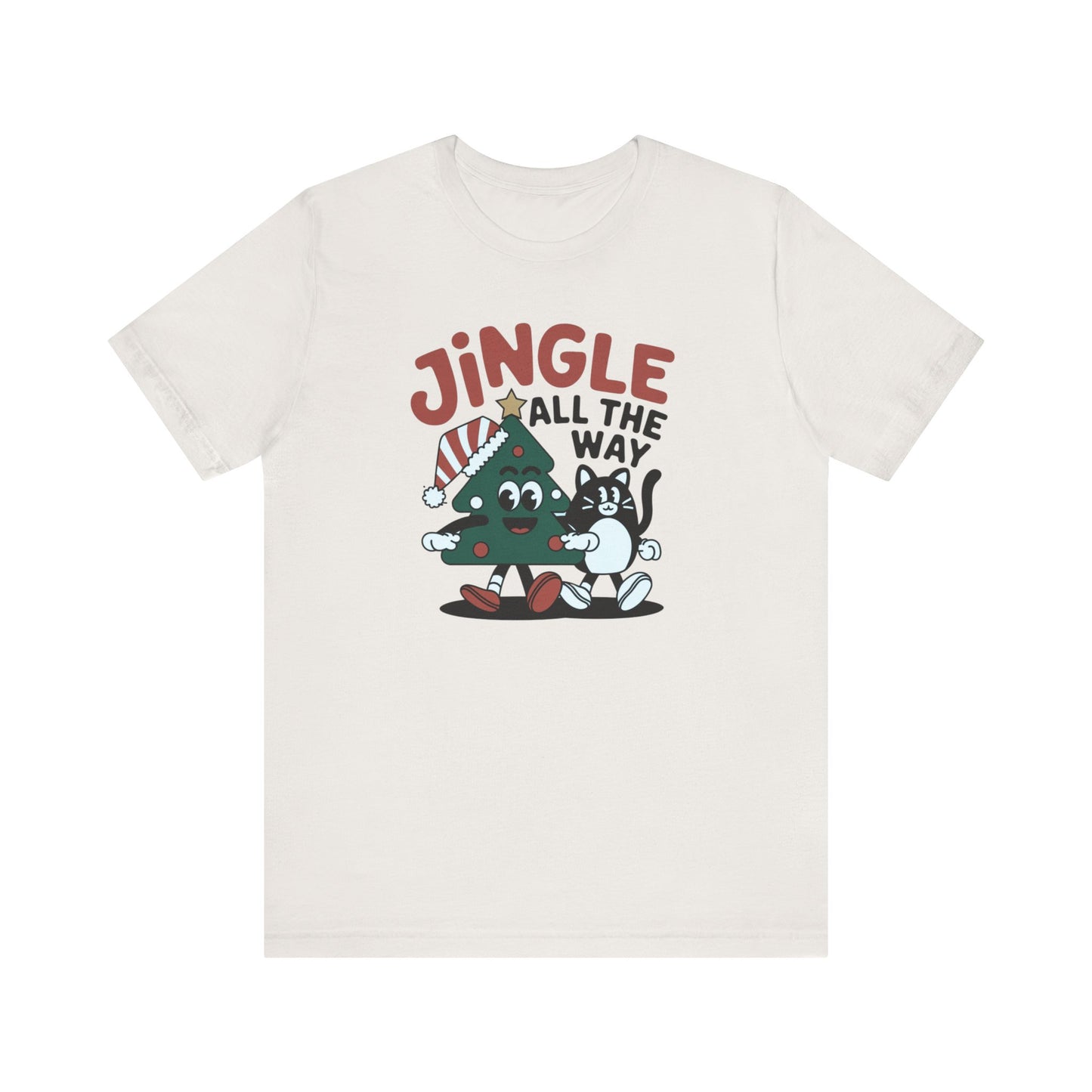 Retro Jingle All The Way Holiday Cat Tee