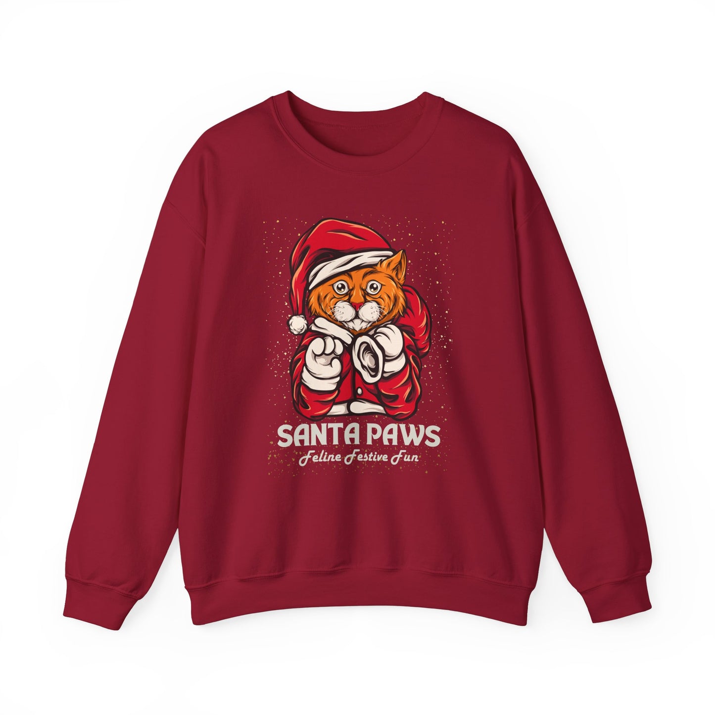 Santa Paws Festive Cat Crewneck Sweatshirt