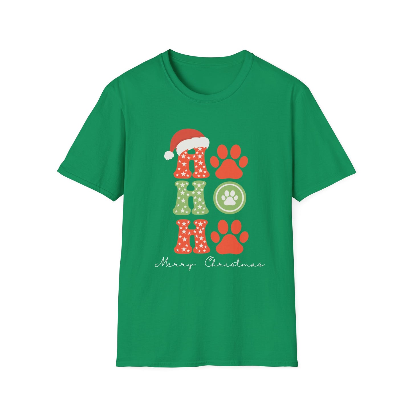 HO HO Paws Christmas T-Shirt | Retro Holiday Pet Lover Tee | Merry Christmas Shirt
