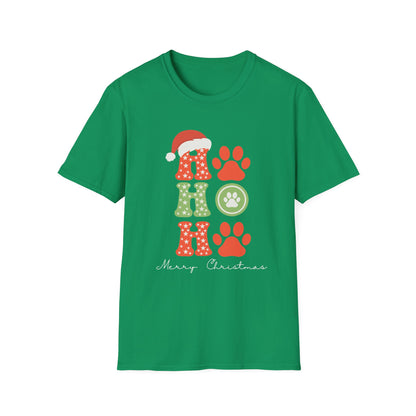 HO HO Paws Christmas T-Shirt | Retro Holiday Pet Lover Tee | Merry Christmas Shirt