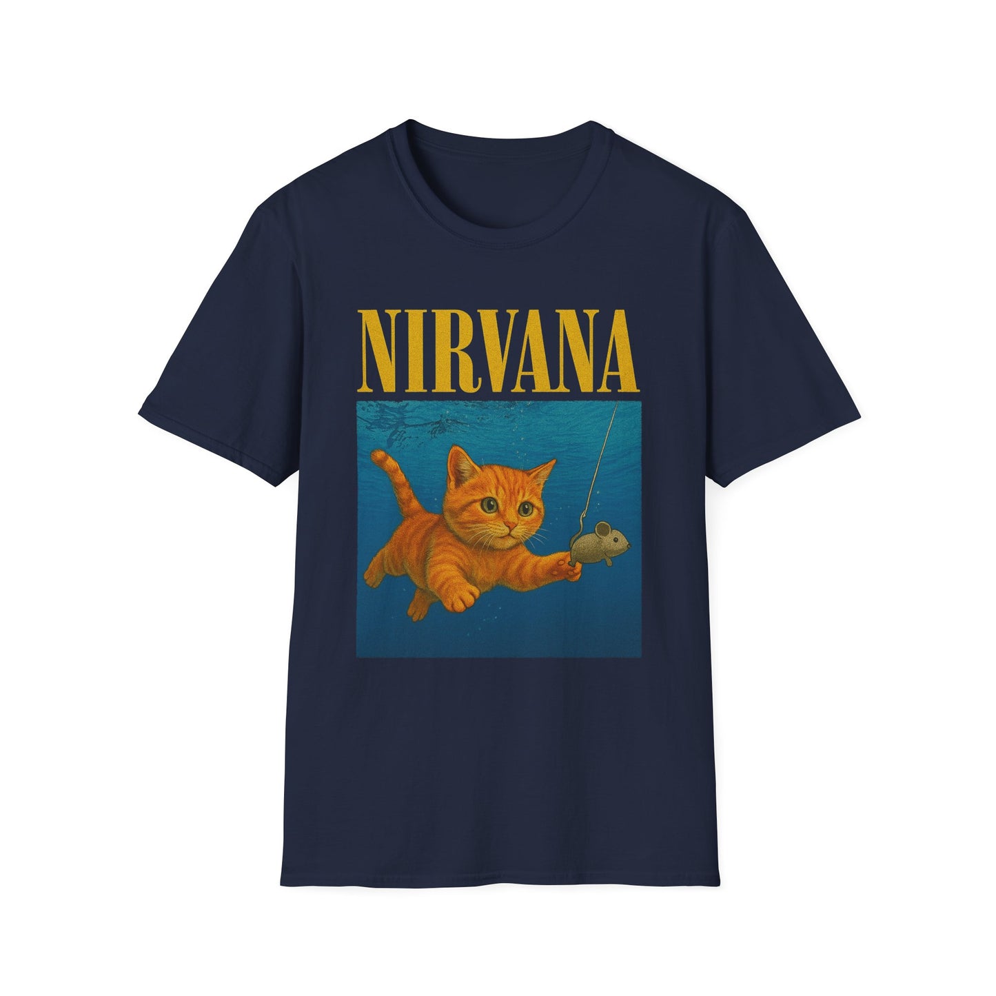 Nirvana Cat Parody T-Shirt – Funny Graphic Band Tee for Cat Lovers