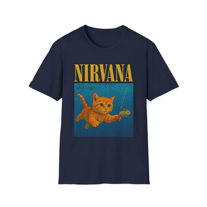 Nirvana Cat Parody T-Shirt – Funny Graphic Band Tee for Cat Lovers