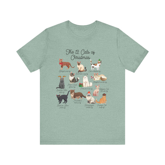 12 Cats of Christmas Holiday Tee