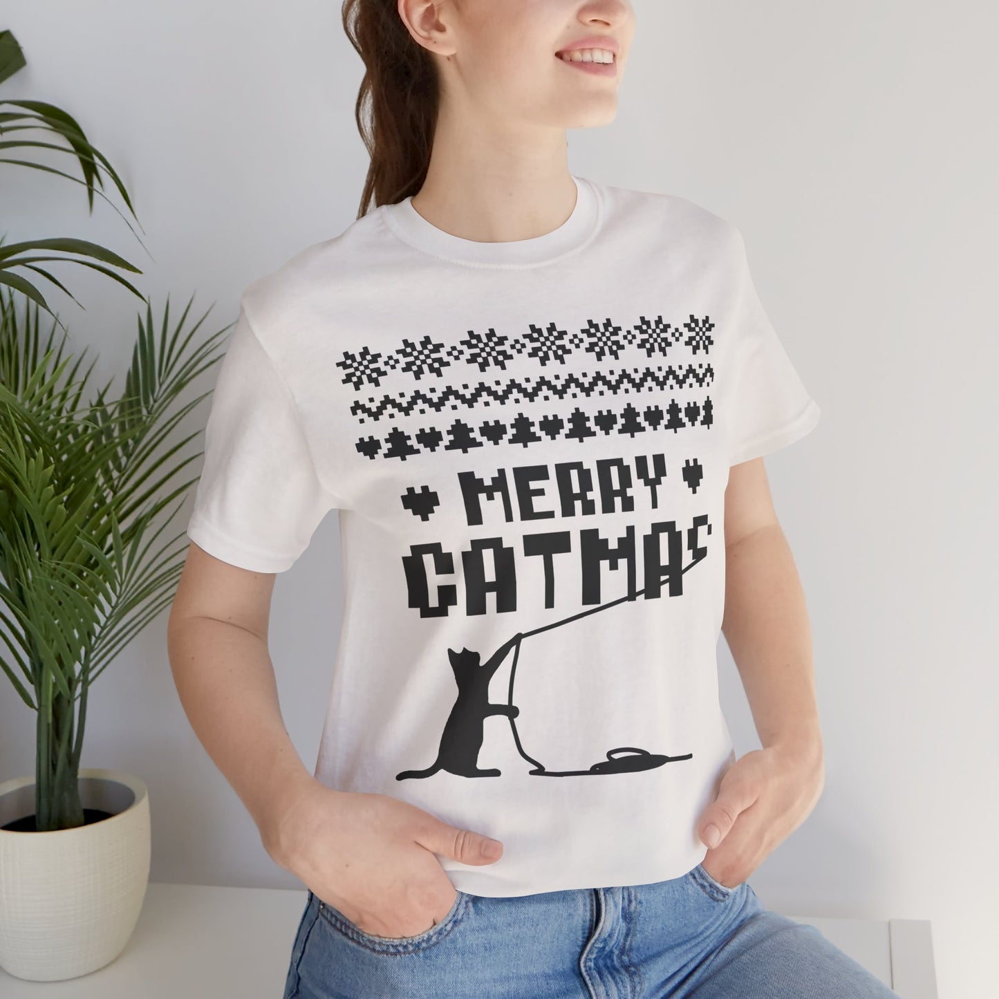 Merry Catmas Holiday Naughty Cat Tee