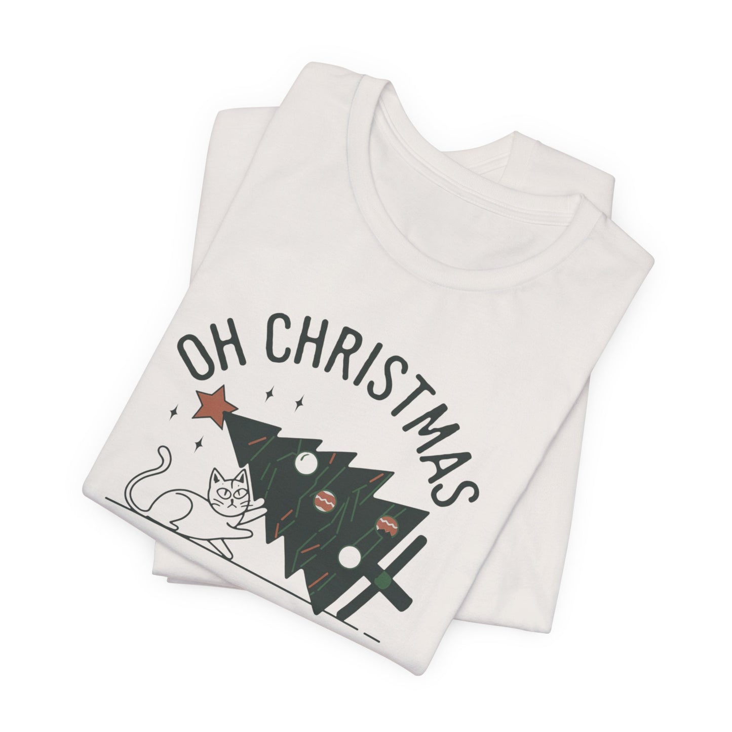 Oh Christmas Tree Cat Humor Tee