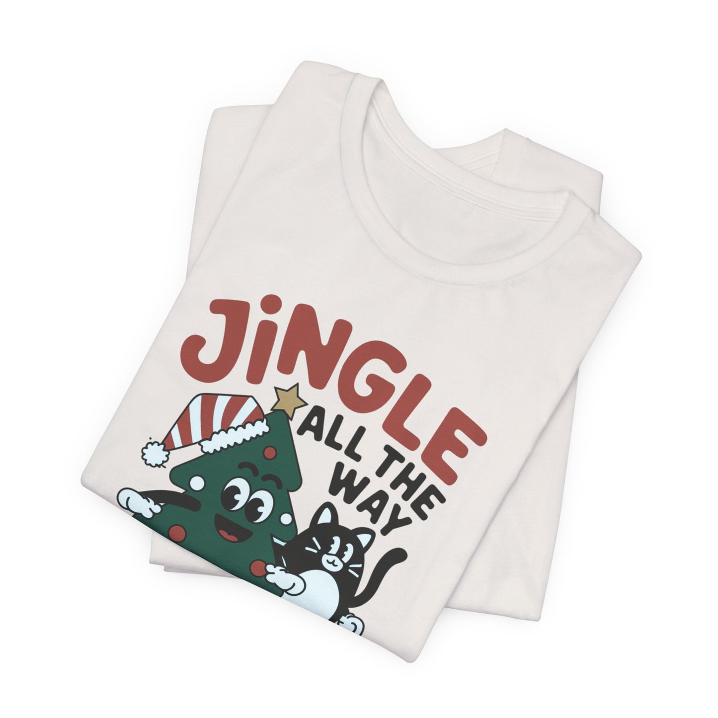 Retro Jingle All The Way Holiday Cat Tee