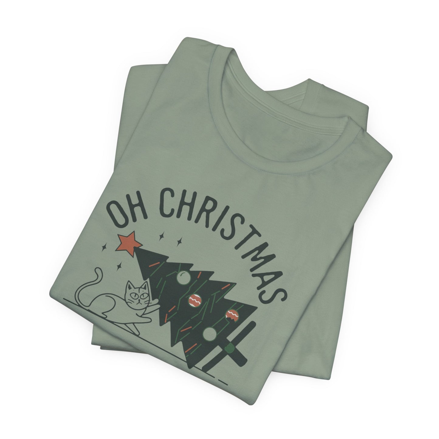 Oh Christmas Tree Cat Humor Tee