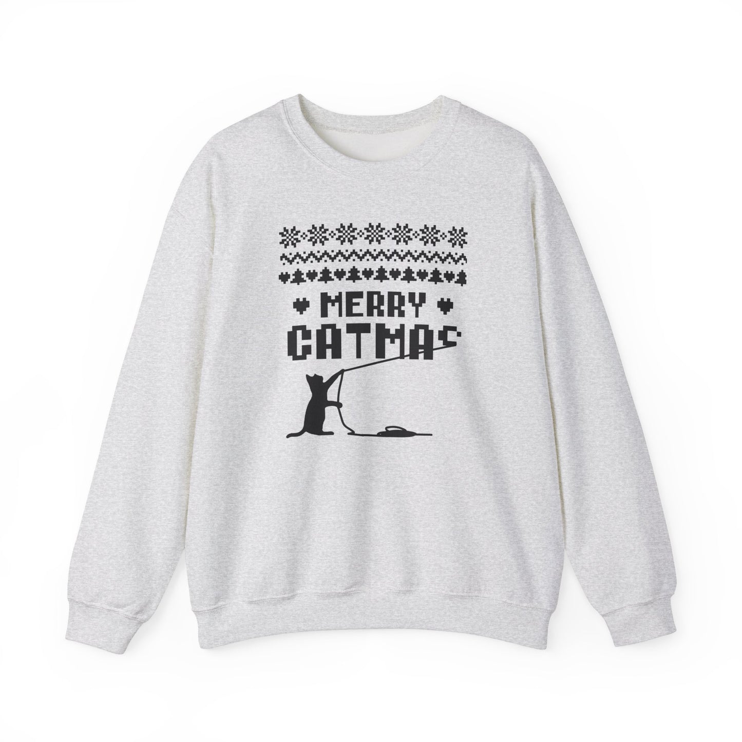 Merry Catmas Holiday Naughty Cat Crewneck Sweatshirt