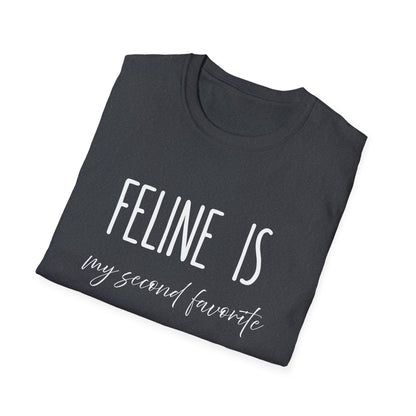 Feline Is My Second Favorite F-Word T-Shirt – Funny Cat Lover Graphic Tee, Sarcastic Cat Mom & Dad Gift