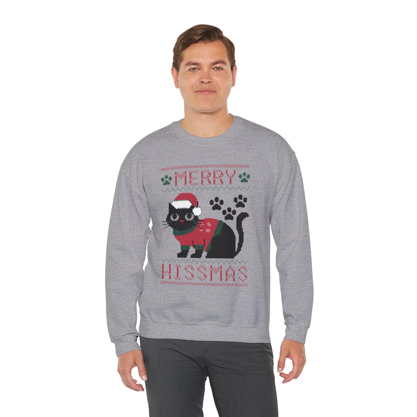 Merry Hissmas Cat Crewneck Sweatshirt