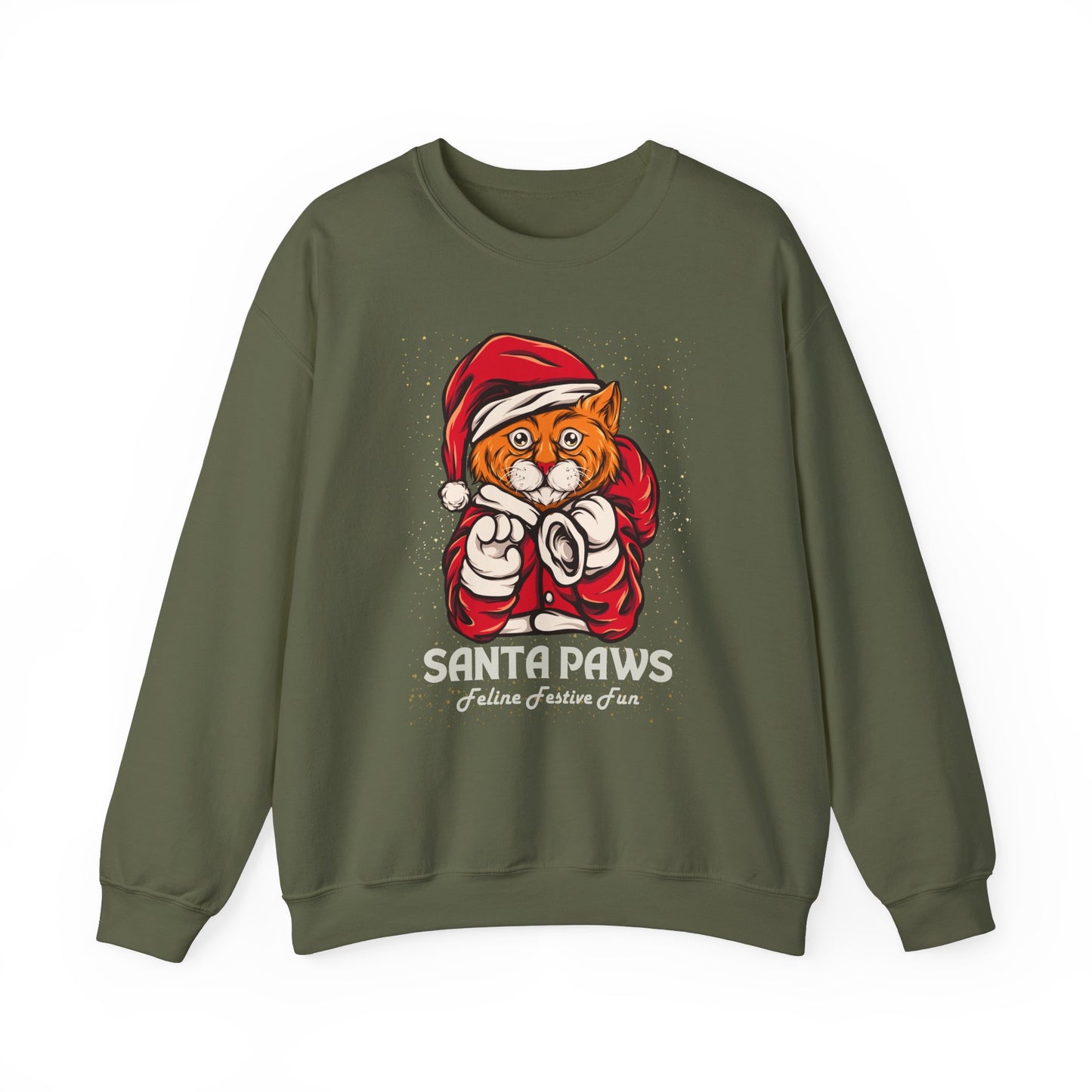 Santa Paws Festive Cat Crewneck Sweatshirt