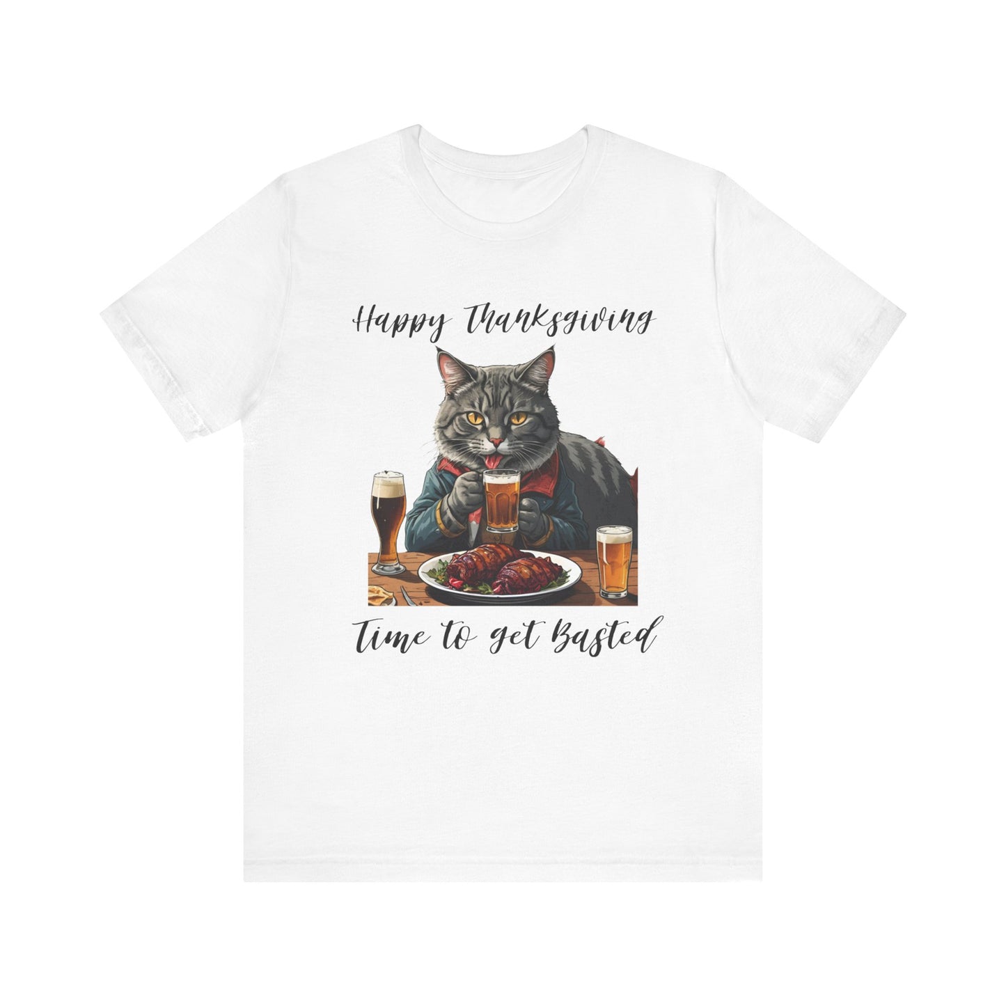 Let's Get Basted Thanksgiving Cat Tee