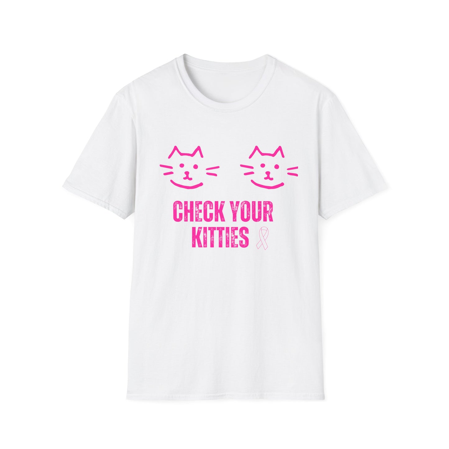 Check Your Kitties Breast Cancer Awareness T-Shirt.