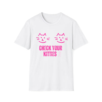 Check Your Kitties Breast Cancer Awareness T-Shirt.