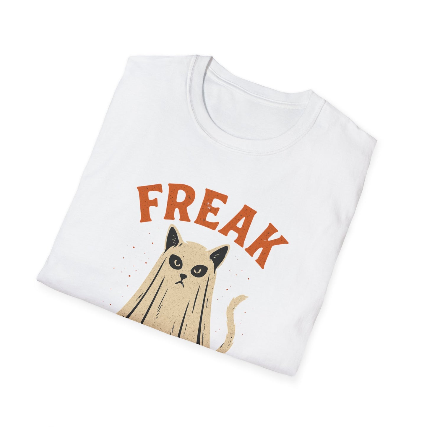 Freak in the Sheets Cat Halloween T-Shirt – Funny Ghost Cat Graphic Tee