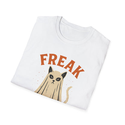Freak in the Sheets Cat Halloween T-Shirt – Funny Ghost Cat Graphic Tee