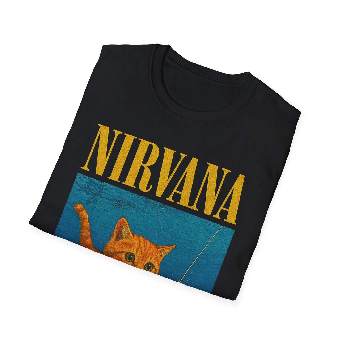 Nirvana Cat Parody T-Shirt – Funny Graphic Band Tee for Cat Lovers