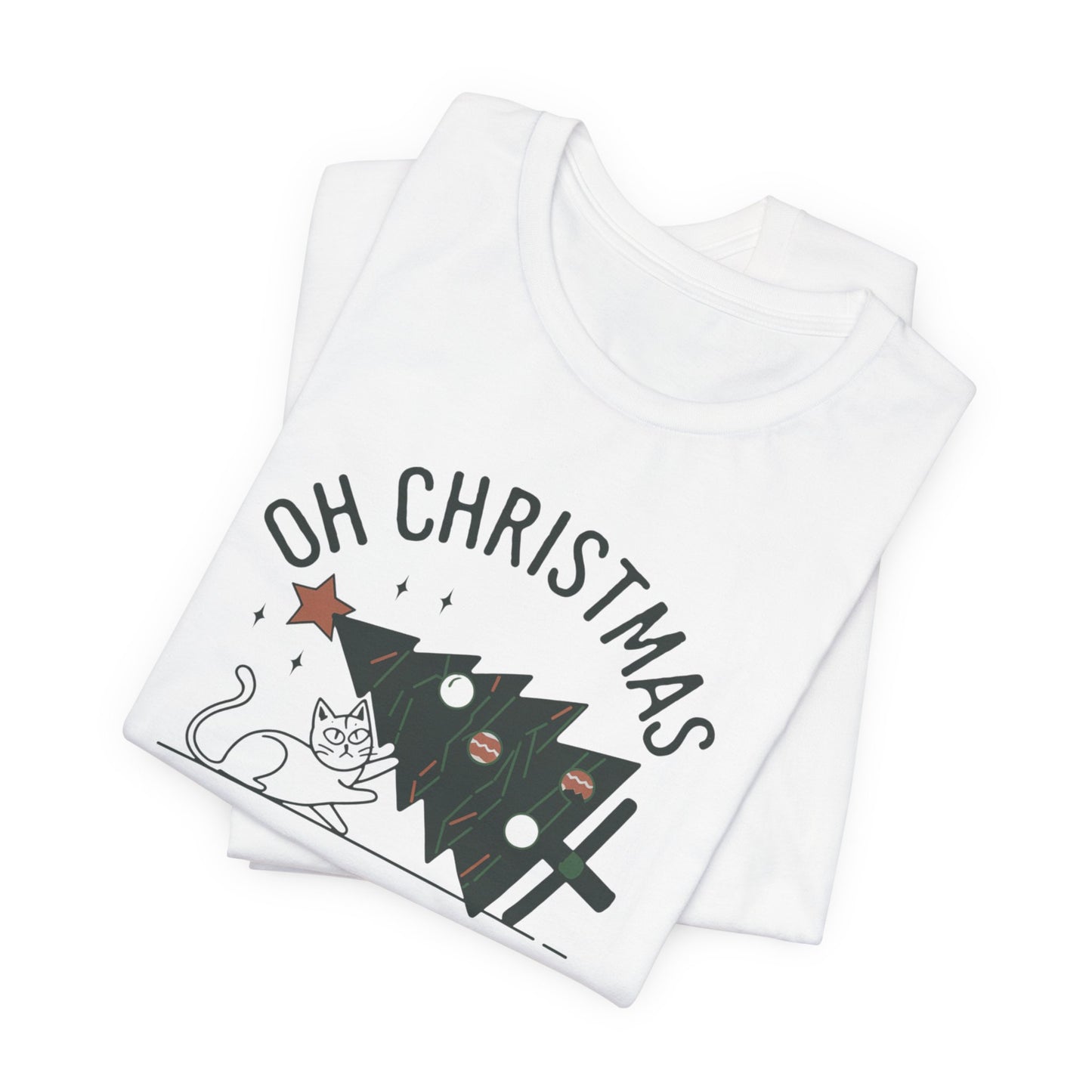 Oh Christmas Tree Cat Humor Tee