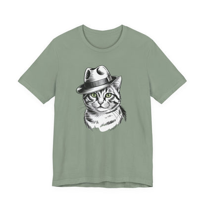 Cool Cat in Fedora Graphic T-Shirt – Funny Cat Lover Tee | Unisex Soft Cotton Tee