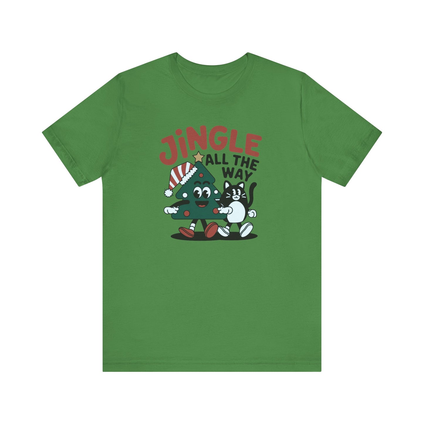 Retro Jingle All The Way Holiday Cat Tee