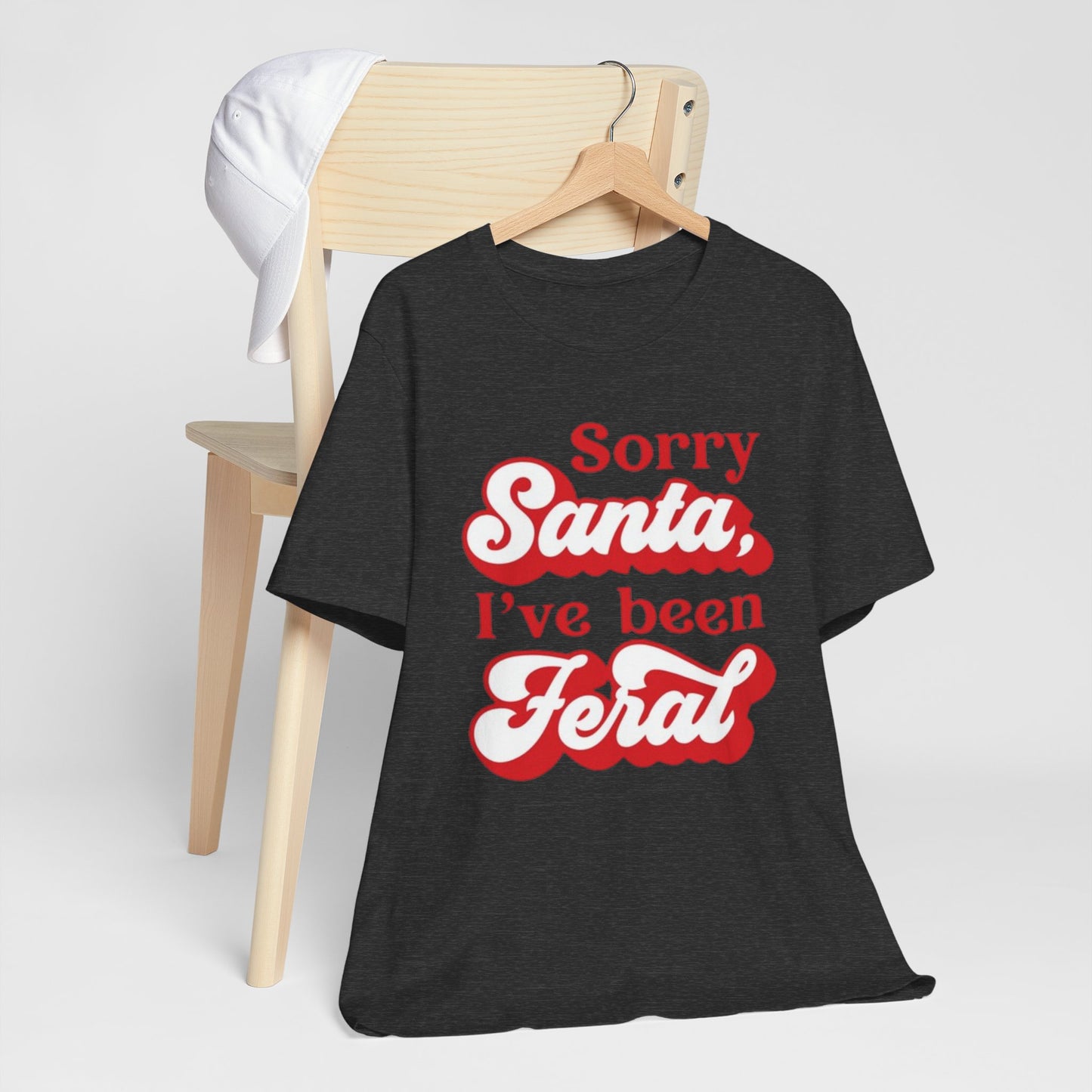 Sorry Santa I've Been Feral Christmas Cat Tee