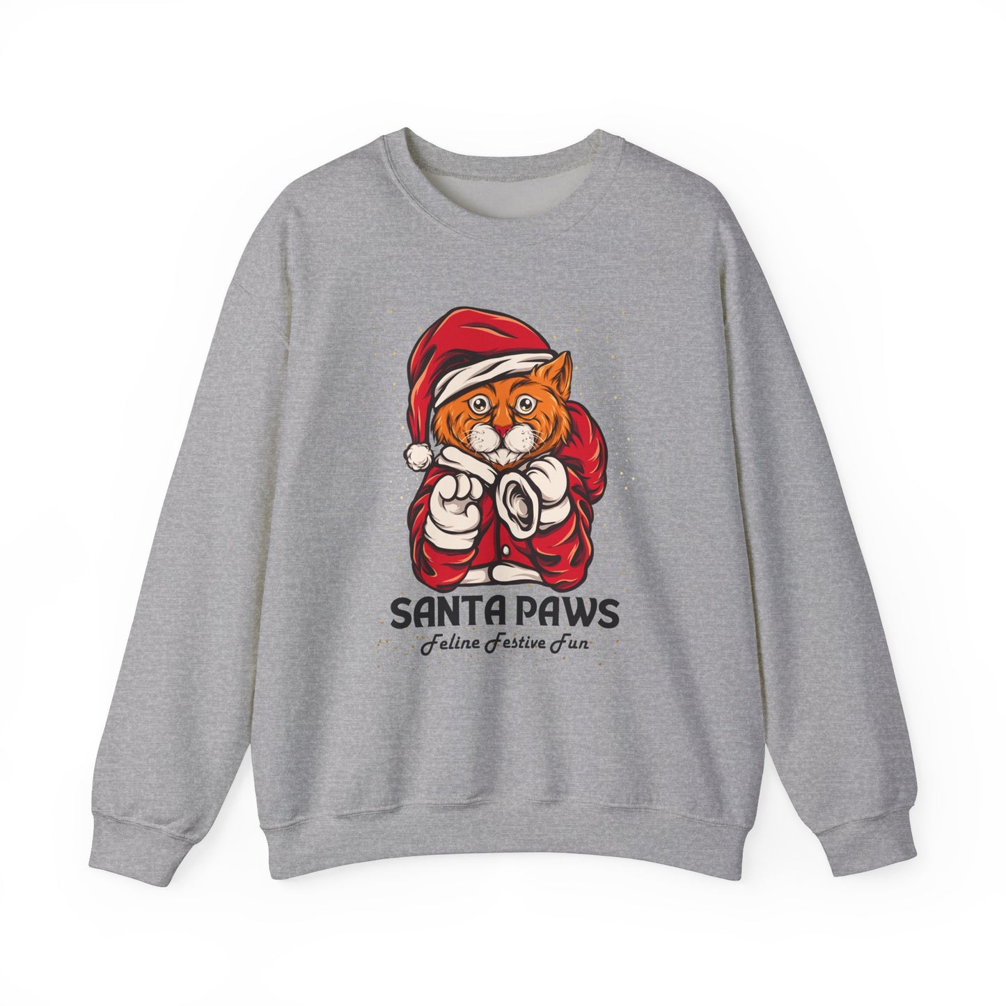 Santa Paws Festive Cat Crewneck Sweatshirt