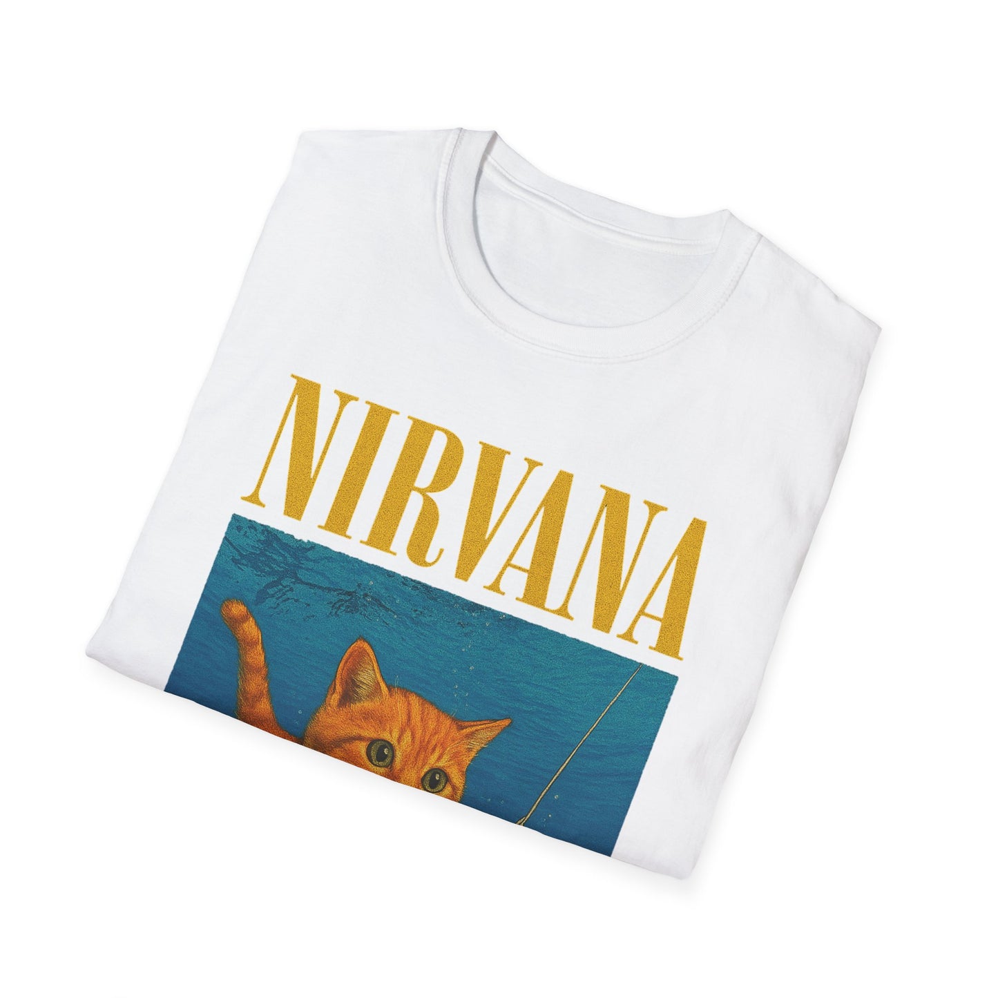 Nirvana Cat Parody T-Shirt – Funny Graphic Band Tee for Cat Lovers