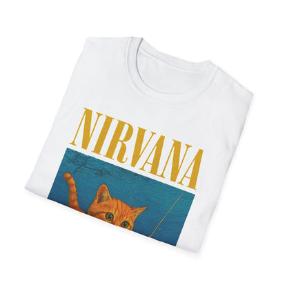 Nirvana Cat Parody T-Shirt – Funny Graphic Band Tee for Cat Lovers