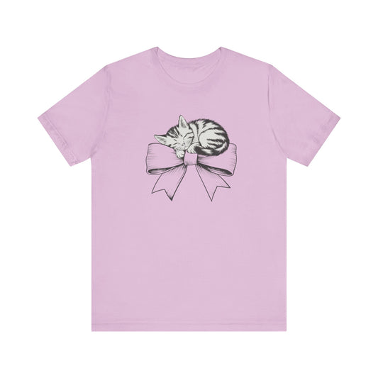 Kitten Bow Valentine's Day Tee