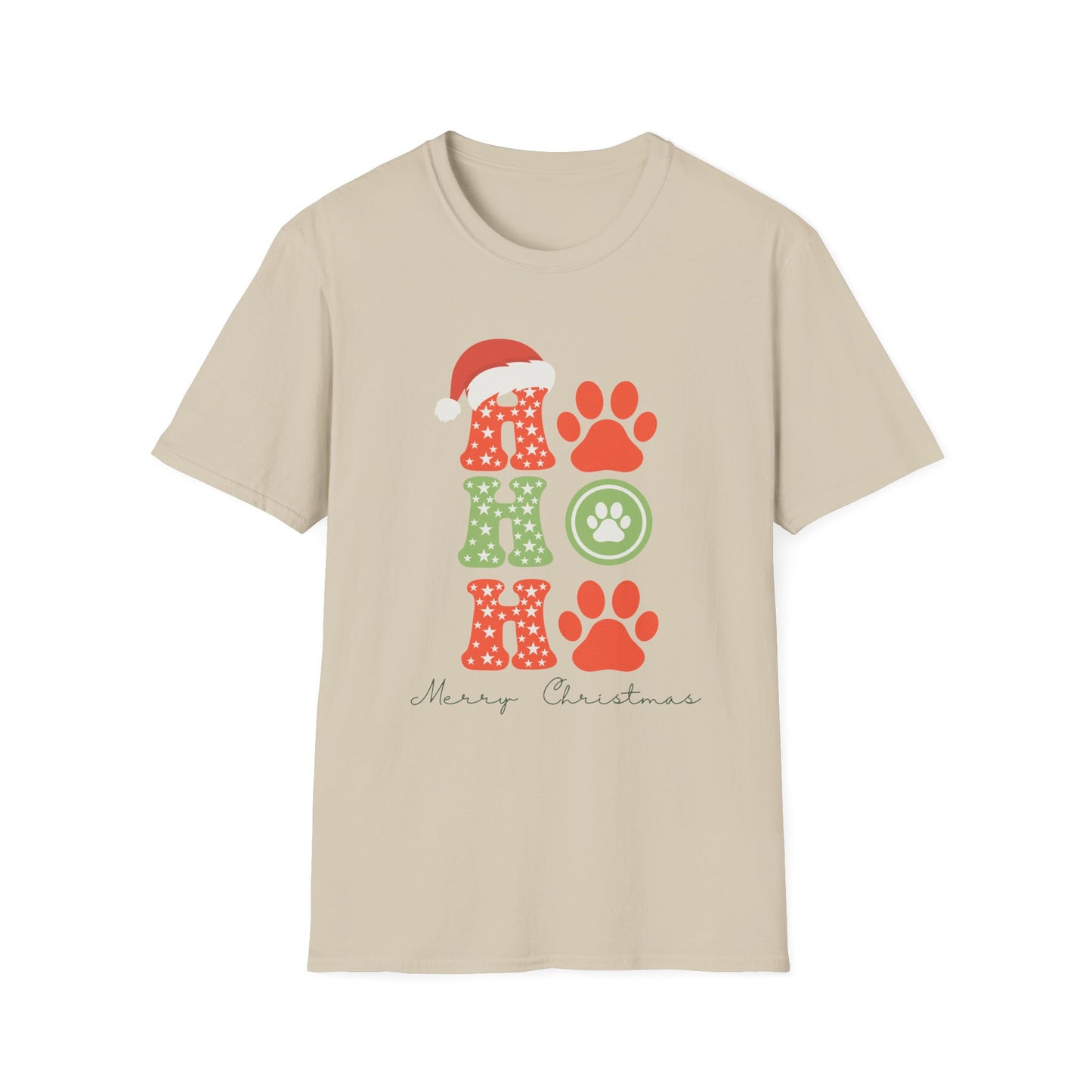 HO HO Paws Christmas T-Shirt | Retro Holiday Pet Lover Tee | Merry Christmas Shirt