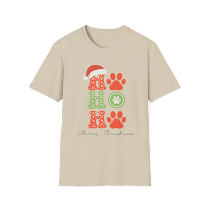 HO HO Paws Christmas T-Shirt | Retro Holiday Pet Lover Tee | Merry Christmas Shirt