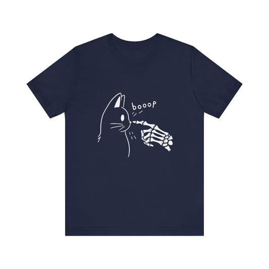 Booop Skeleton Cat Halloween Tee