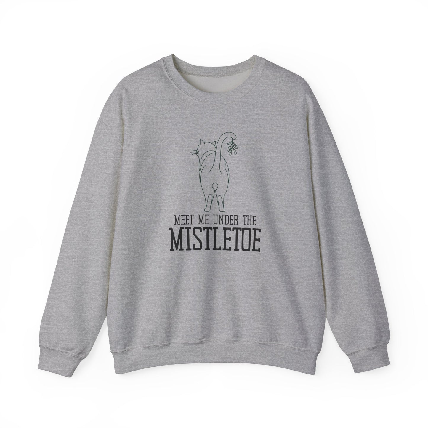 Under the Mistletoe Cat Humor Crewneck Sweatshirt