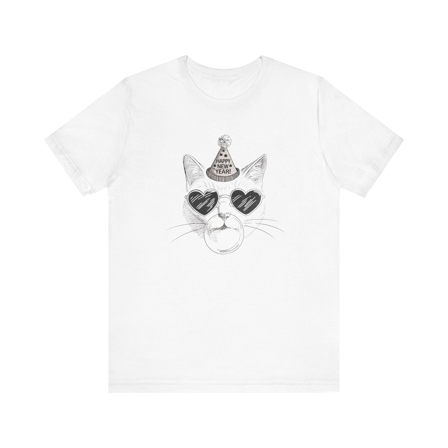 2025 HAPPY NEW YEAR CAT BUBBLEGUM TEE