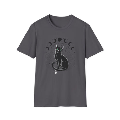Midnight Musings Black Cat T-Shirt – Witchy Moon Phase Graphic Tee