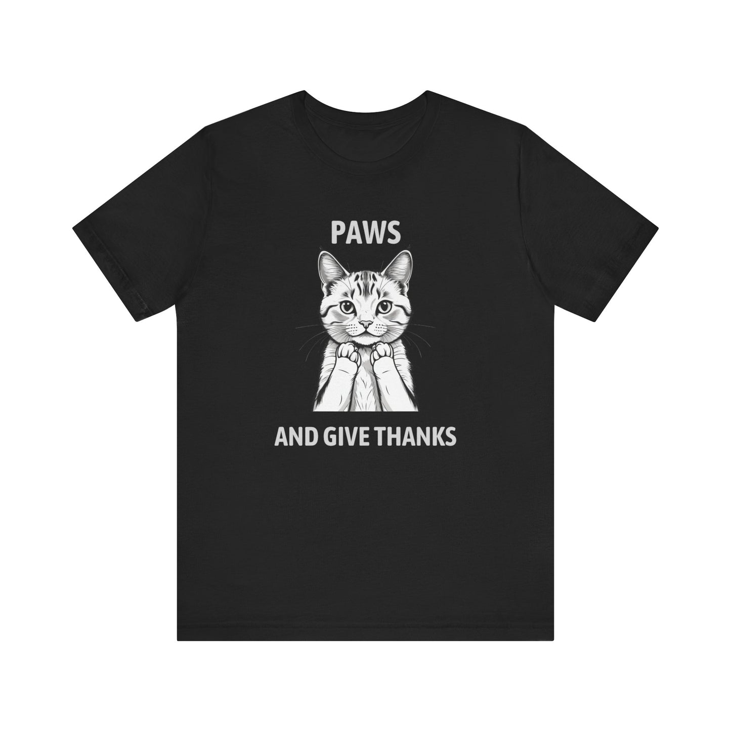 Paws and Give Thanks Thanksgiving Cat Shirt