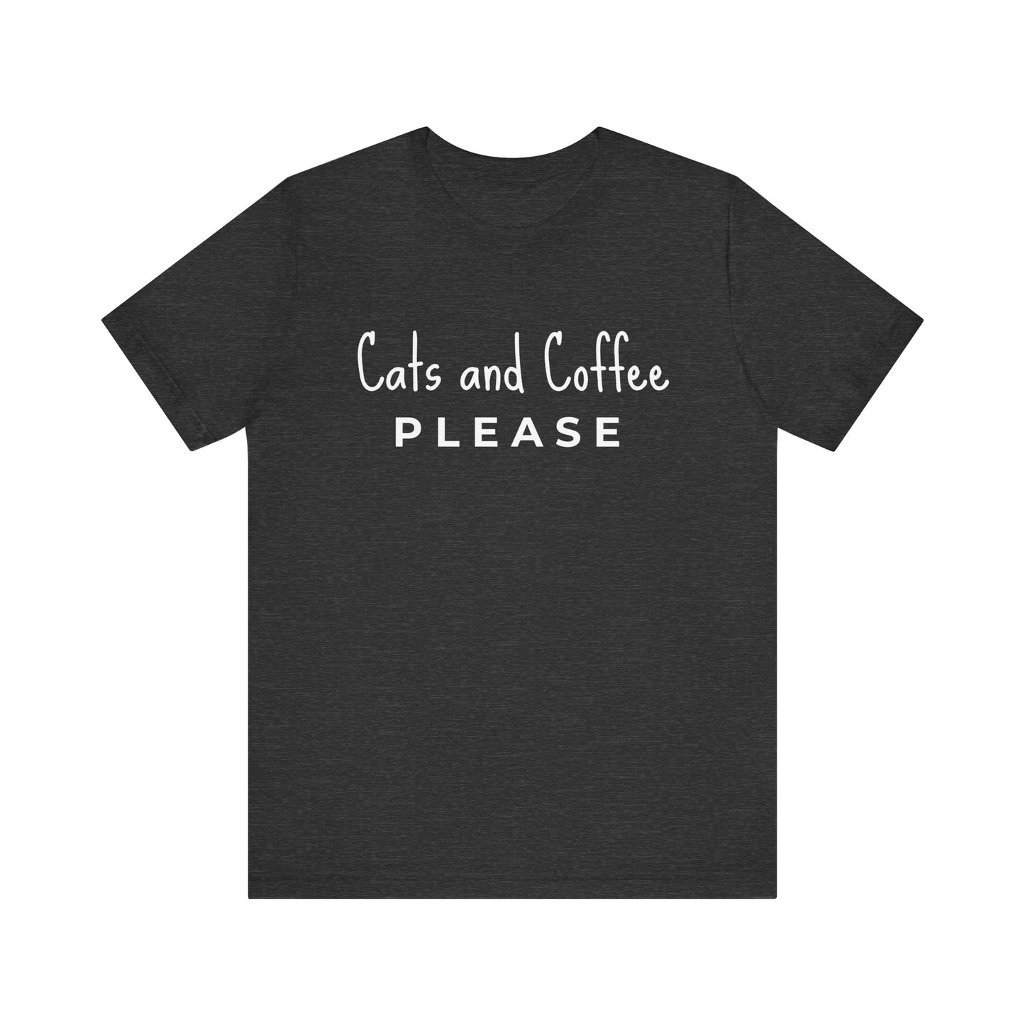 Cats and Coffee Please Minimalist Tee